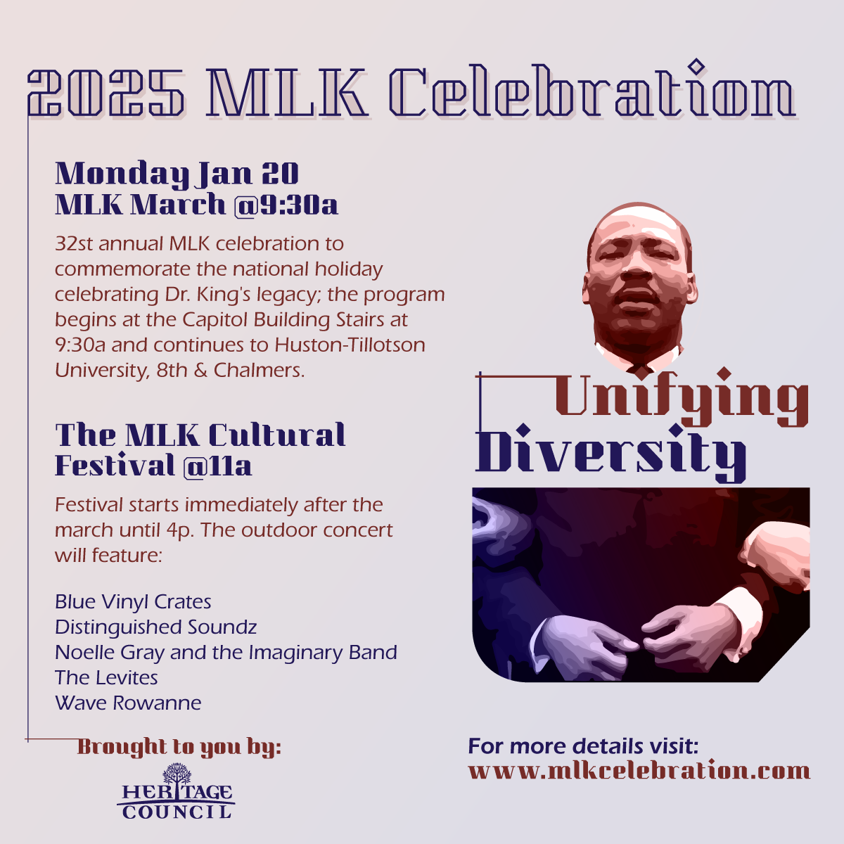 Digital illustration of MLK from a march photo inspiration